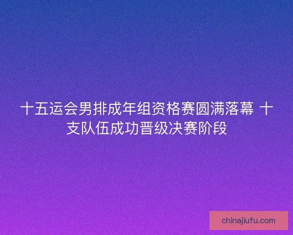 十五运会男排成年组资格赛圆满落幕 十支队伍成功晋级决赛阶段